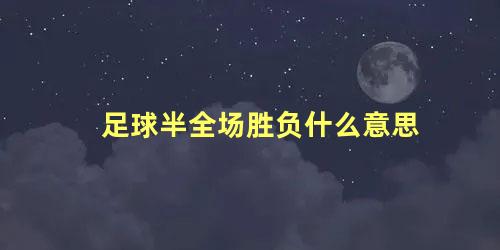 足球半全场胜负什么意思